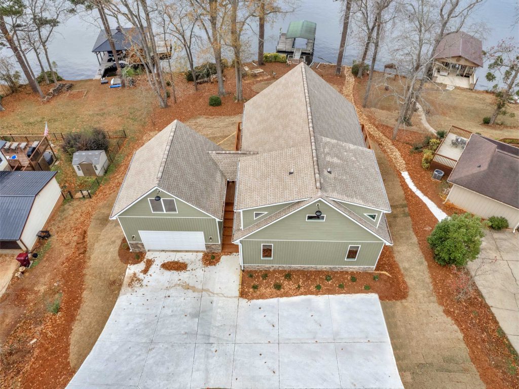 Aerial view of a custom home project by J&J Custom Homes